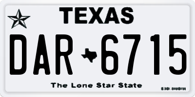 TX license plate DAR6715