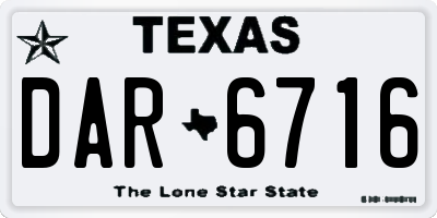 TX license plate DAR6716