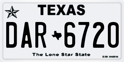 TX license plate DAR6720