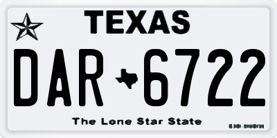 TX license plate DAR6722
