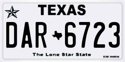 TX license plate DAR6723