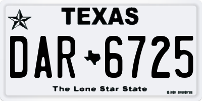 TX license plate DAR6725