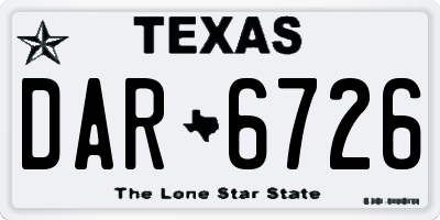 TX license plate DAR6726