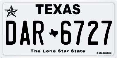 TX license plate DAR6727