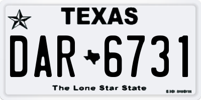TX license plate DAR6731
