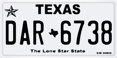 TX license plate DAR6738