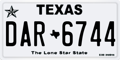 TX license plate DAR6744