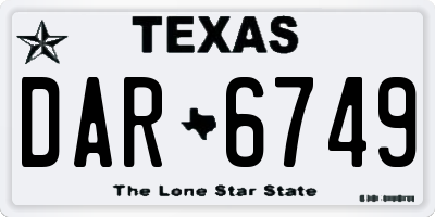 TX license plate DAR6749
