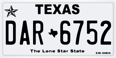 TX license plate DAR6752