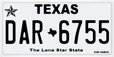 TX license plate DAR6755