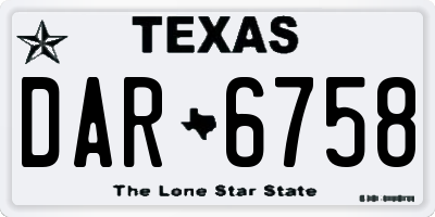 TX license plate DAR6758