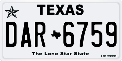 TX license plate DAR6759
