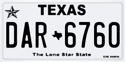 TX license plate DAR6760