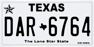 TX license plate DAR6764