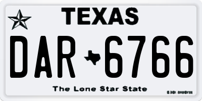TX license plate DAR6766