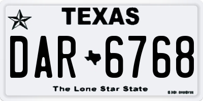 TX license plate DAR6768