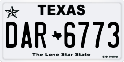 TX license plate DAR6773