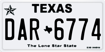 TX license plate DAR6774
