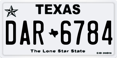 TX license plate DAR6784