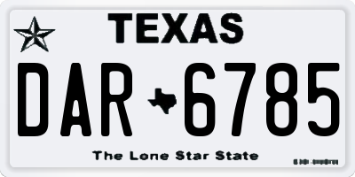TX license plate DAR6785