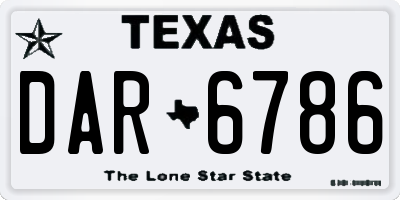 TX license plate DAR6786