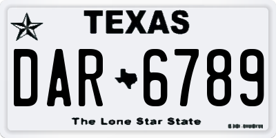 TX license plate DAR6789