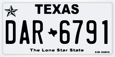 TX license plate DAR6791