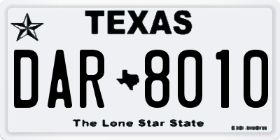 TX license plate DAR8010