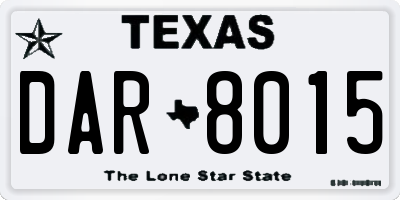 TX license plate DAR8015