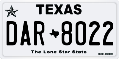 TX license plate DAR8022