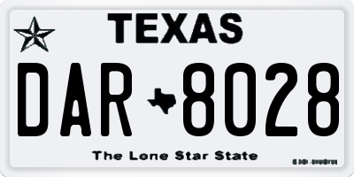 TX license plate DAR8028