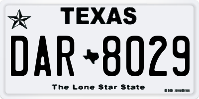 TX license plate DAR8029
