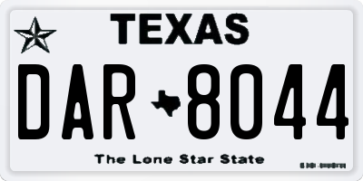 TX license plate DAR8044