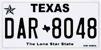 TX license plate DAR8048