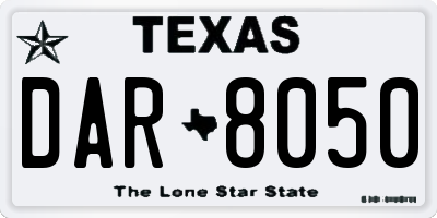 TX license plate DAR8050
