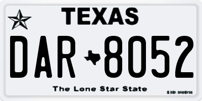 TX license plate DAR8052
