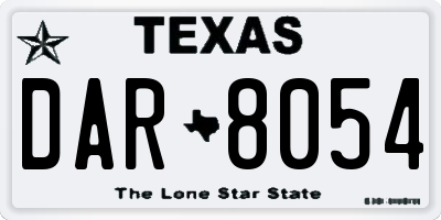 TX license plate DAR8054