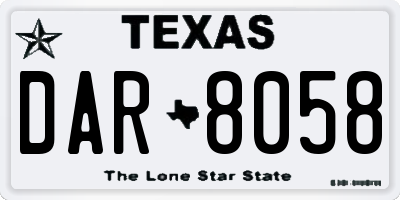 TX license plate DAR8058