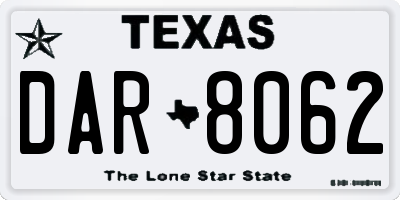 TX license plate DAR8062