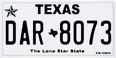 TX license plate DAR8073