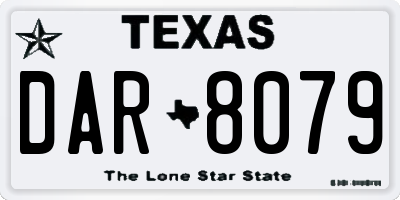 TX license plate DAR8079
