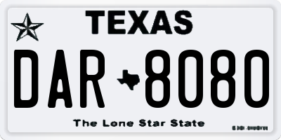 TX license plate DAR8080