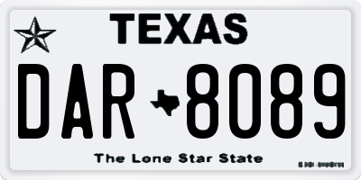 TX license plate DAR8089