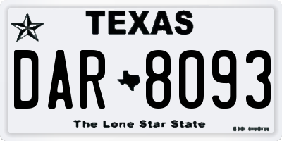 TX license plate DAR8093
