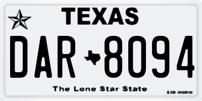 TX license plate DAR8094