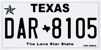 TX license plate DAR8105