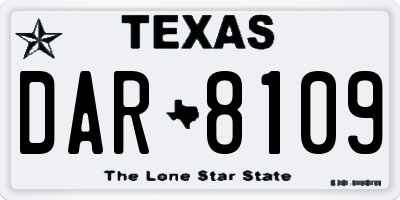 TX license plate DAR8109