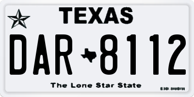 TX license plate DAR8112