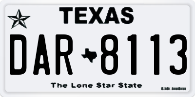 TX license plate DAR8113