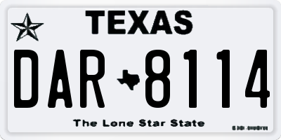 TX license plate DAR8114